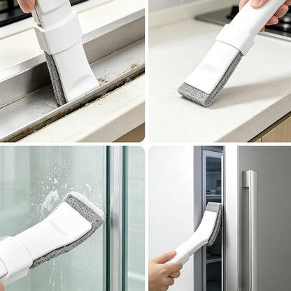 Home Detail Cleaning Kit, Crevice Cleaning Brush, 5-in-1 Detail Duster, Replacement Pads, Microfiber Sleeves and Storage Bag for Window Tracks, Air Vents, Kitchen and Bathroom