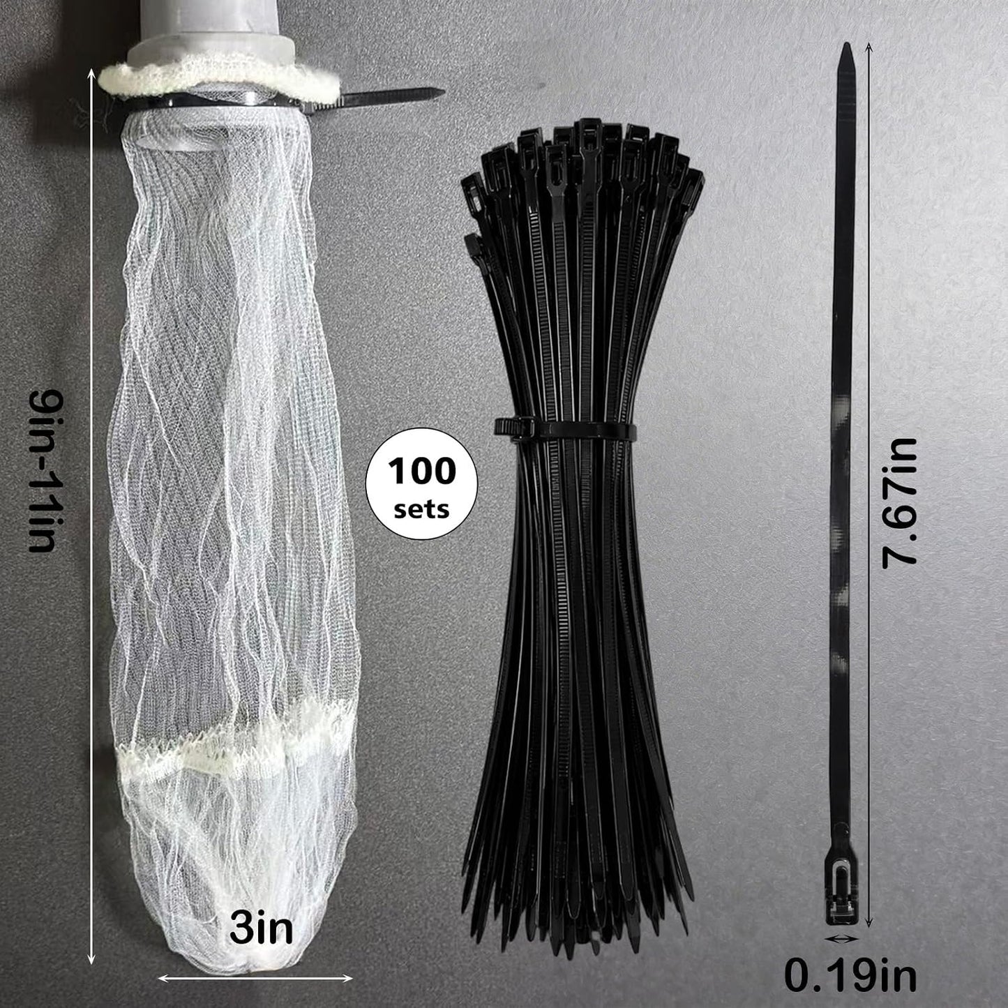 100 Pack Upgraded Lint Traps for Washing Machine Hose with Double-Layer Bottom Filter - Pet Hair Remover & Drain Hose Filter to Prevent Clogs, Universal Laundry Lint Snare for Washer