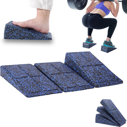 Slant Board 3 Pcs Squat Wedge for Calf Stretching | 12" x 6.3" With Carry Bag，Adjustable Foam Slant Board Wedge Great for Exercises，Foot Stretcher for Plantar Fasciitis