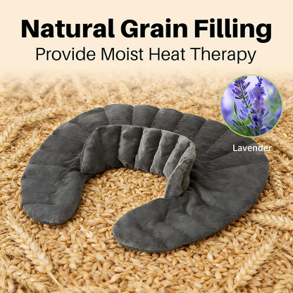 Microwave Heating Pad for Neck and Shoulders, Natural Fillings, Weighted Microwavable Heated Neck Wrap Warmer, Hot and Cold Compress for Relaxation and Soothing, Lavender Scented