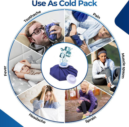 Ice Bags for Injuries Reusable: Ohuhu 3 Packs Ice Cold Packs with 2 Wrap Ice Bag Hot Water Hot & Cold Therapy Pain Relief for Knee Leg Injury No-Leak Waterproof Ice Bags 3 Sizes 6"/9"/11", Light Blue