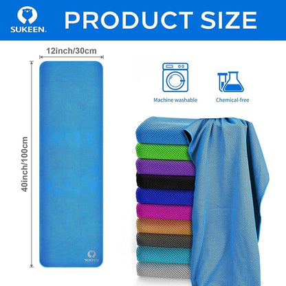 Sukeen Cooling Towels 6 Pack (40"x12"), Cooling Neck Wraps, Ice Towels, Microfiber Breathable Cooling Towel for Hot Weather, Sweat Towel for Gym, Sport, Running, Golf, Workout, Camping, Fitness