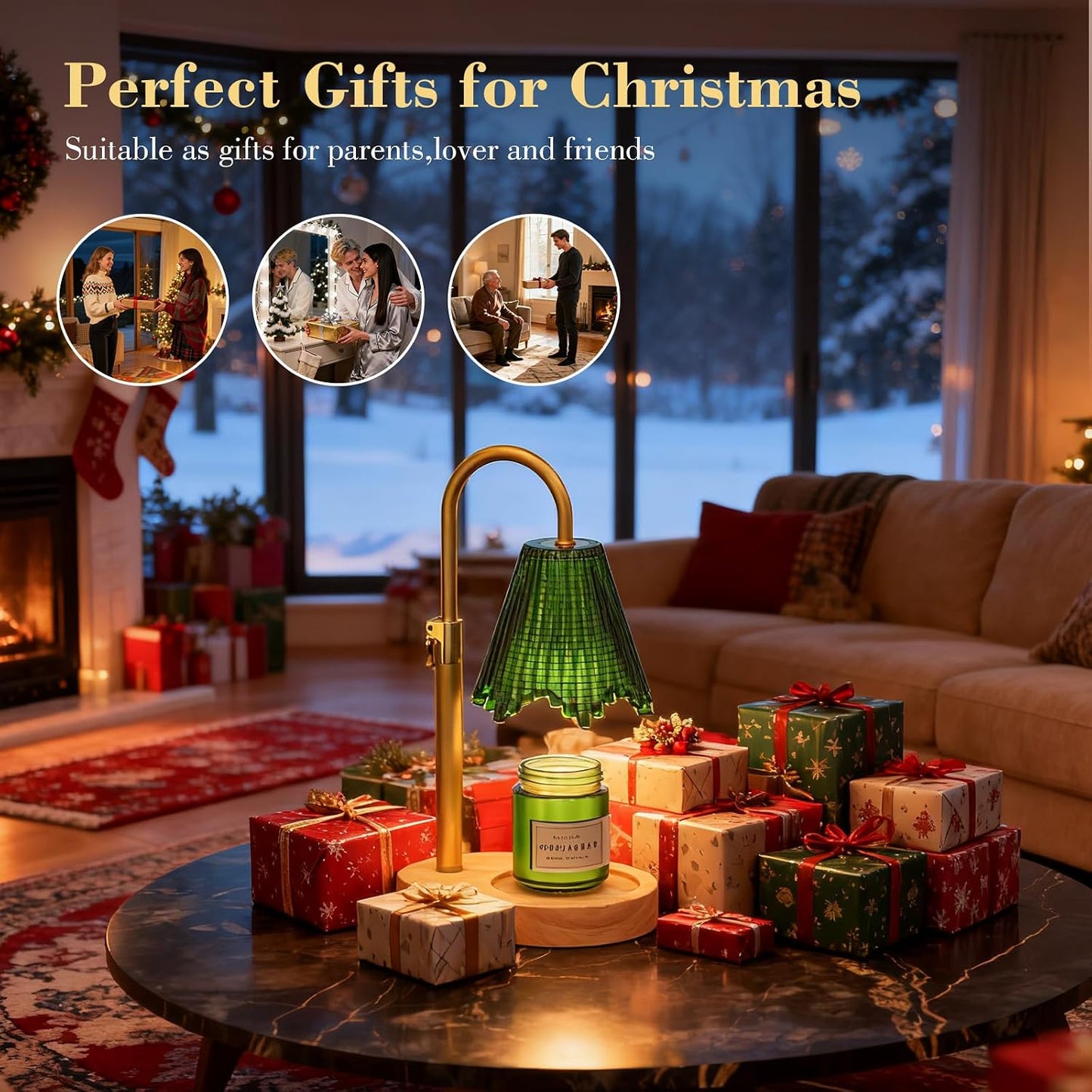 Flower Candle Warmer Lamp,Adjustable Timer & Dimmer(Black2) | Adjustable height fits jars. Timer & dimmer safe melt. 2 bulbs & heat-proof base. Perfect for bedroom, office, or gifting.