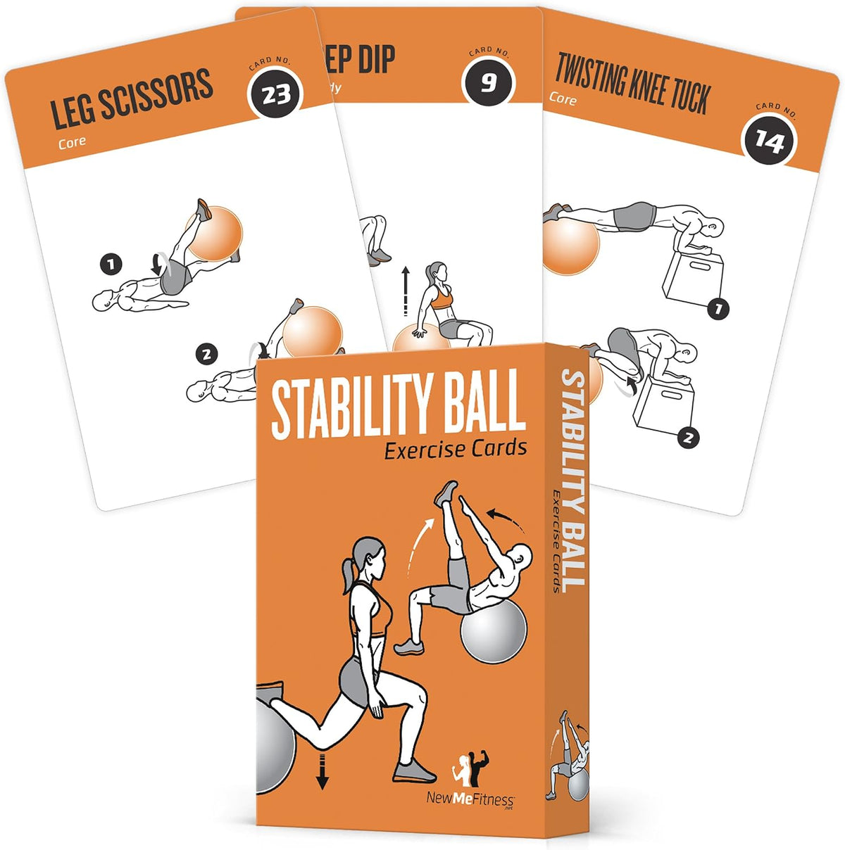 NewMe Fitness Pilates Workout Cards, Fitness Deck for Women and Men
