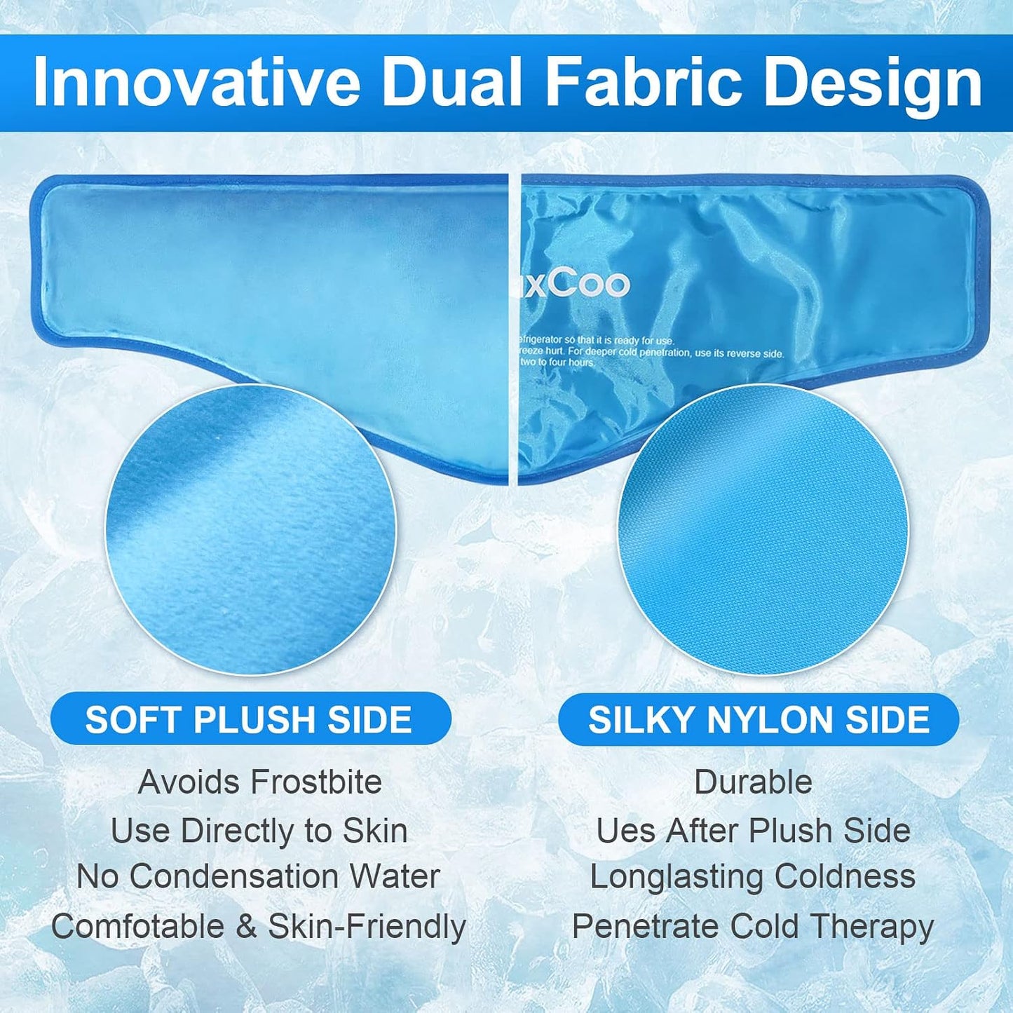 RelaxCoo Neck Ice Pack Wrap, Reusable Gel Ice Pack for Neck Shoulders, Cold Compress Therapy for Pain Relief, Injuries, Swelling, Bruises, Sprains, Inflammation and Cervical Surgery Recovery