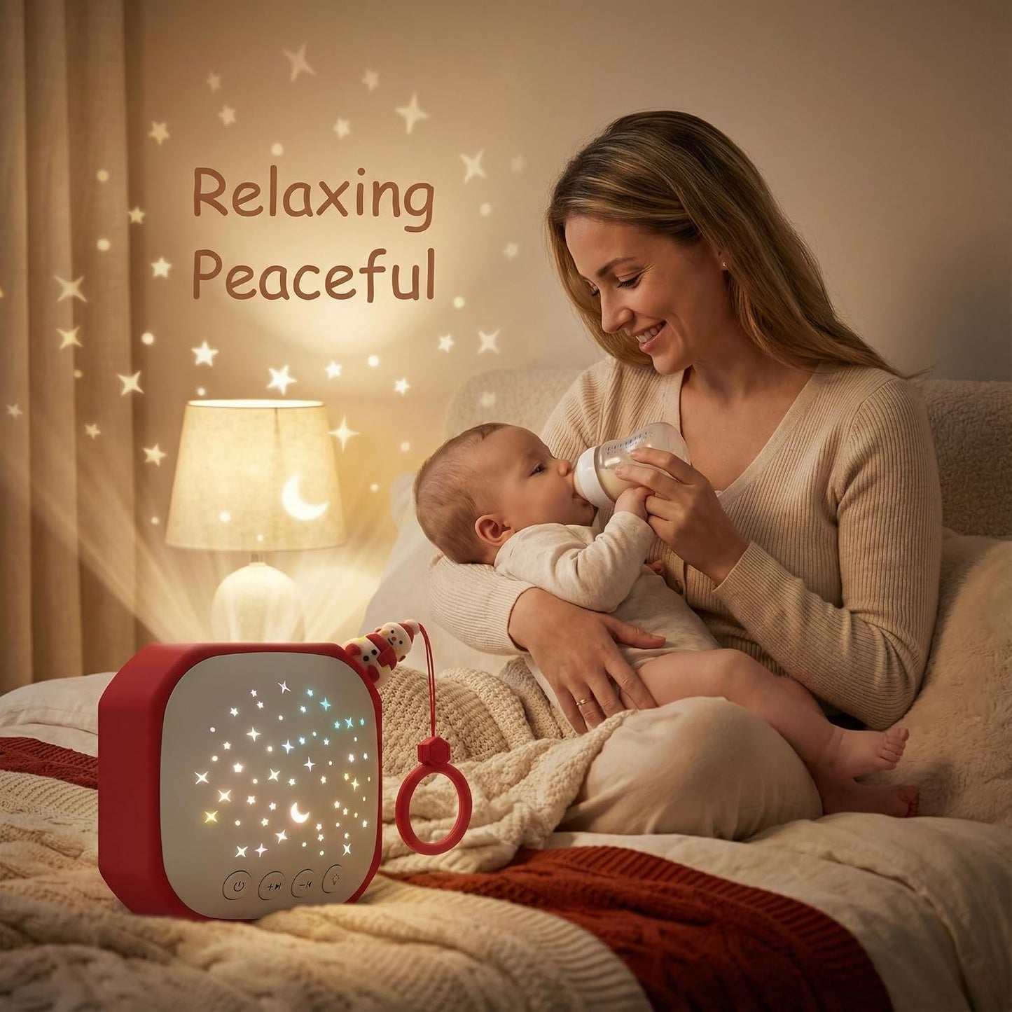 White Noise Sound Machine Baby with Star Projector | Portable Sleep Aid Lullaby Music for Baby Sleeping | Soothing Sound Machine for Nursery, Car Travel, Bedroom Crib, Kids Gifts (Puppy)
