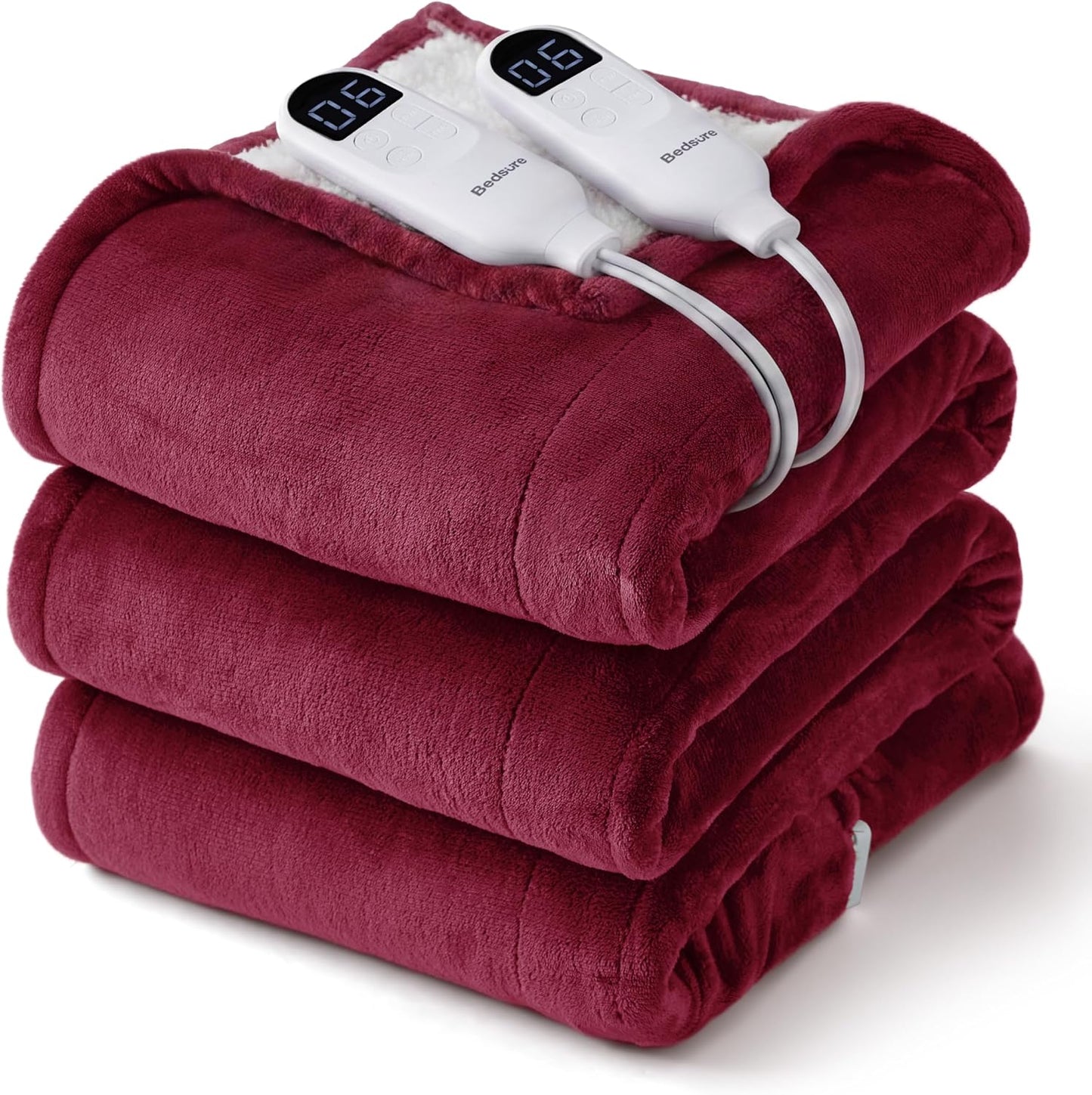 Bedsure Heated Blanket Throw Blanket with Preheat Function - Fast Heating Electric Blanket, Soft Flannel Throw with 6 Time Settings(Up to 10H), 6 Heating Settings, Gifts for Grandma (50"x60", Grey)