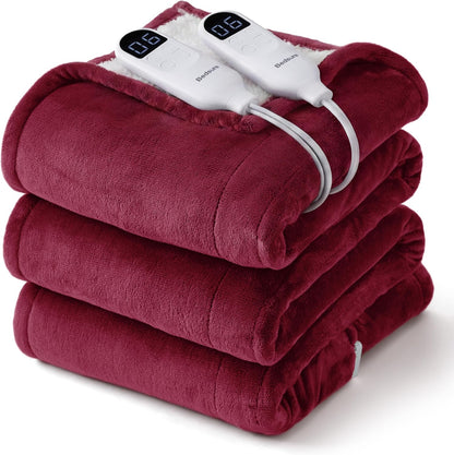 Bedsure Heated Blanket Throw Blanket with Preheat Function - Fast Heating Electric Blanket, Soft Flannel Throw with 6 Time Settings(Up to 10H), 6 Heating Settings, Gifts for Grandma (50"x60", Grey)