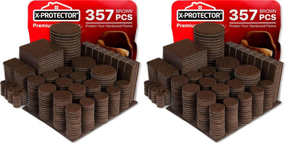 X-PROTECTOR 357 PCS Premium Huge Pack Felt Furniture Pads! | Quantity of Furniture Sliders with Many Big Sizes – Your Ideal Floor Protectors. Protect Your Hardwood & Laminate Floor!