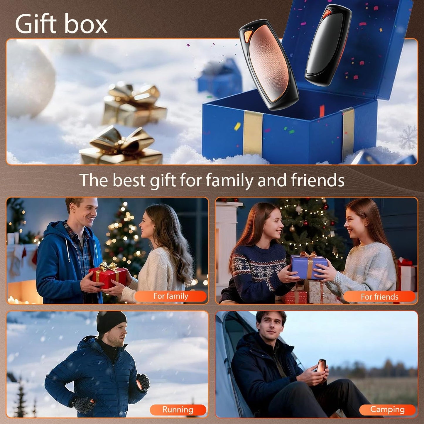 14000mAh Rechargeable Hand Warmers 2 Pack, Ultra-Long Battery Life Portable Heater, Dual-Side Fast-Heating, USB-C Charging Case Gifts for Outdoor Camping Hunting