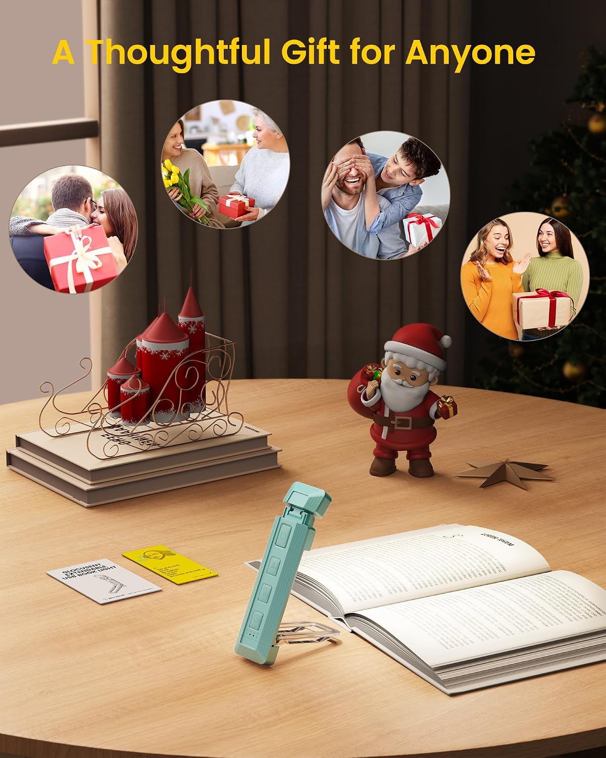 Glocusent Extendable Book Lights for Reading at Night, 5 Enhanced Brightness & 3 Colors with Sleep Aid & Timers, Clip on USB Rechargeable Reading Light for Books in Bed, Ideal Book Lovers Gifts
