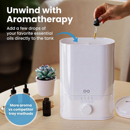 Everlasting Comfort 6L Humidifier Large Room, High Mist Output 60 HR Runtime Ultrasonic Top Fill Humidifiers for Bedroom, Easy to Use & Clean for Home, Baby Humidifier, Plants, Congestion, Indoor