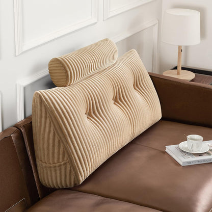 Z-hom Headboard Pillow, Wedge Backrest Cushion, Queen Size,NO Roll Pillow | Grey Triangular Backrest Cushion Equipped,NO Roll Pillow,Ideal for Reading,Sitting Up in Bed&Filling Headboard Gaps
