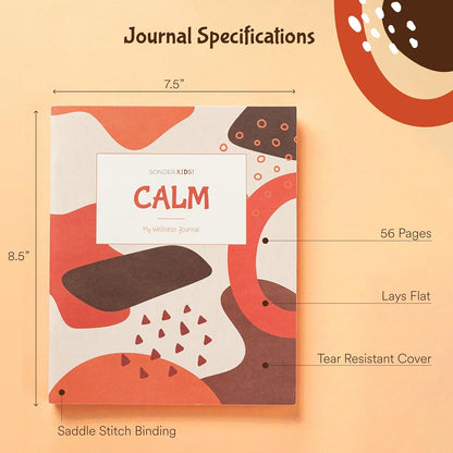 Sonder Kids Wellness Gratitude Journal - Kids Journal for Girls and Boys, Hands-On Activities like Crosswords, Coloring and Nature Prompts, Undated, Ages 6-12, 56 pages