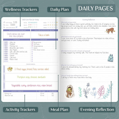 Legend Self-Care Journal – Guided Daily Reflection Journal to Support Mental & Physical Health – Daily Mood, Meditation & Personal Development Notebook – 7.1x10.5”, Lasts 3 Months (Turquoise)