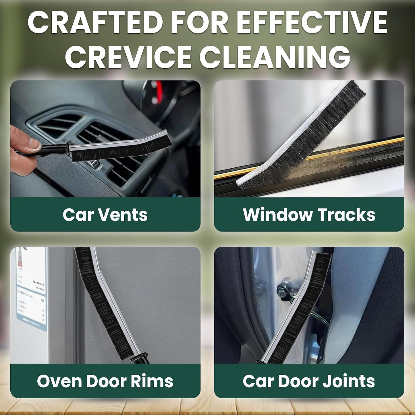 Crevice Cleaning Brush Set – 3Pcs Hard Bristle Cleaning Tools for Grout, Tile Floors, Gaps & Narrow Spaces – Small Grout Scrub Brush for Cleaning Bathroom, Shower, Window Tracks, Kitchen | Grout Scrub Brush for Tile Floors, Bathroom, Shower, Window
