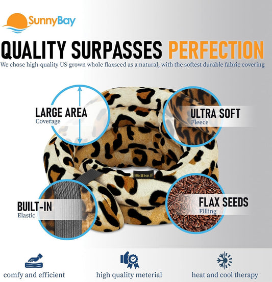 SunnyBay Microwave Heating Pad, Microwavable Heated Neck and Shoulder Wrap, Hands-Free Weighted Moist Hot or Cool Pack, Soft Fleece Cover and Flaxseed Filling, 26 Inch Length, SkyBlue