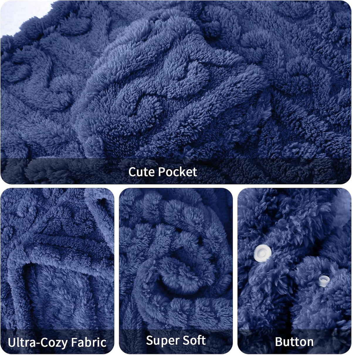 Wearable Blanket Sherpa Fleece Shawl Blanket with Pockets Blanket Poncho Cape for Adults, Cozy Shawl TV Throw Blankets