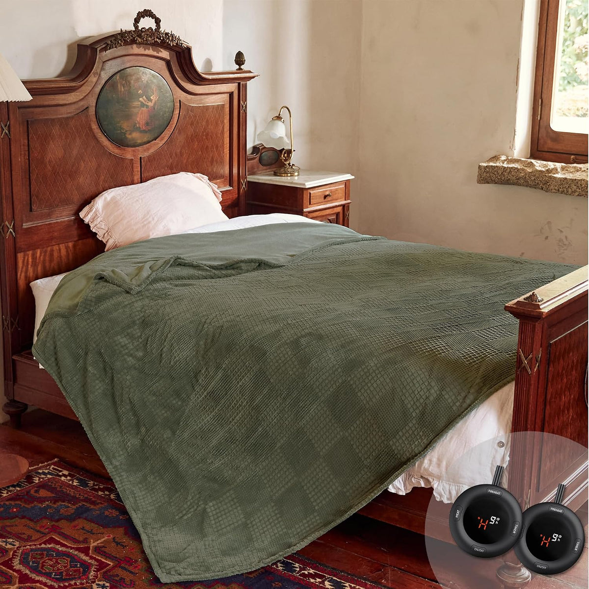 Texciting Heated Blanket 50"X60",Soft Electric Blanket,ETL Certified,Grey