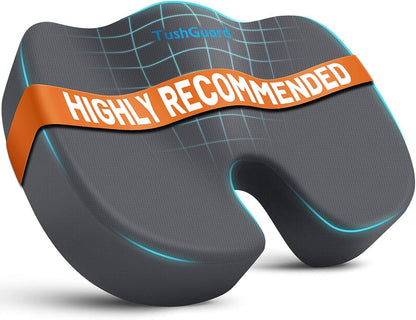 TushGuard Seat Cushion for Office Chair, Memory Foam Chair Cushion, Black