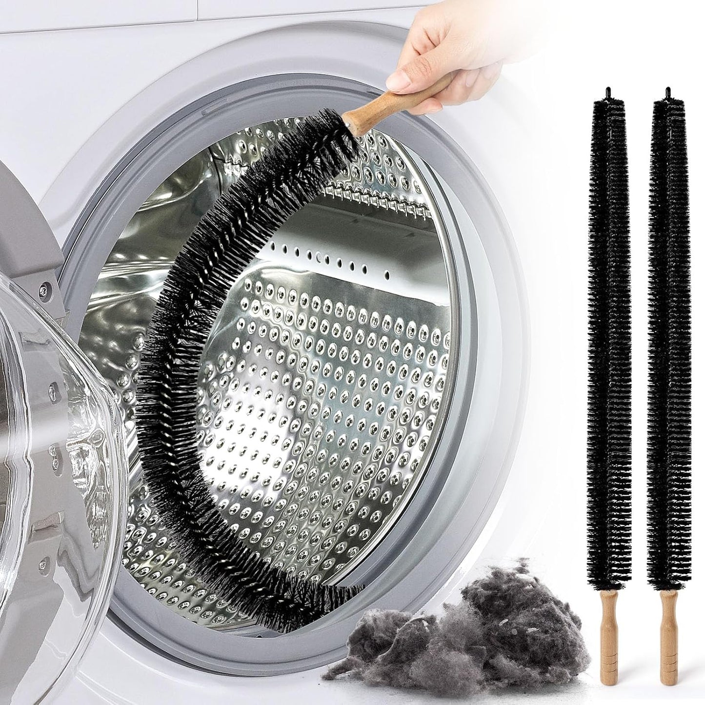 Dryer Vent Cleaner Kit, 2 Pack Dryer Lint Brush, 30 Inch Long Flexible Lint Remover, Refrigerator Coil Cleaning Brush, Home Essentials (Long-Style + Short-Style)