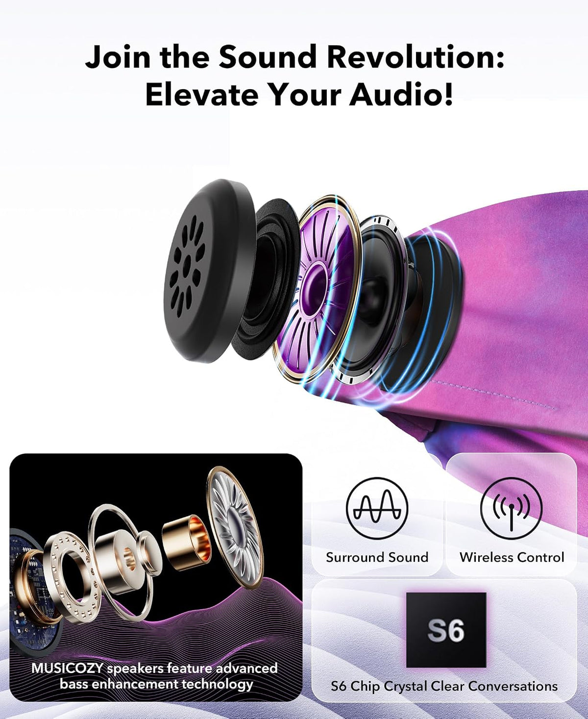 MUSICOZY Sleep Headphones Tie-Dye Bluetooth Headband Headphone for Sleeping