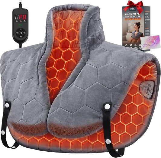 30s Fast Heating Pad for Neck Shoulders & Back, 6X Deeper Far Infrared Heat
