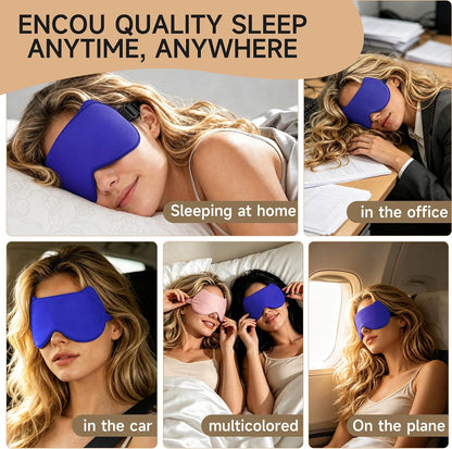 3D Blackout Sleep Mask, Memory Foam Eye Cover for Travel | Zero pressure 3D contoured design with adjustable strap. Perfect for side sleepers, travel, and lash extensions.