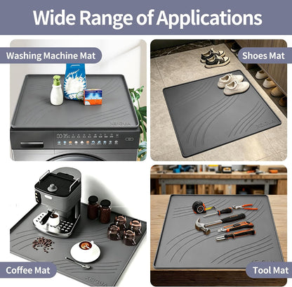 Washing Machine Pan, Drain Pan, Large 33×30/4 LBS Silicone Drain Pan, Waterproof Non-Slip Drip Tray with Raised Edge, Anti-Vibration Floor Leak Protector for Washer, Dryer and Laundry Room