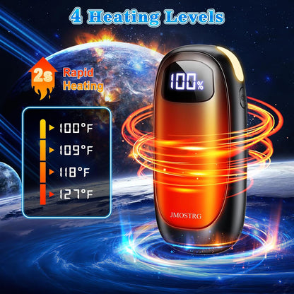 Hand Warmers Rechargeable, Electric Dual-Sided Heating with LED Display & Flashlight, Max 127℉, 13Hrs Long Lasting Pocket Heater for Raynauds, Golf, Hunting, Camping, Birthday Gifts for Men Women