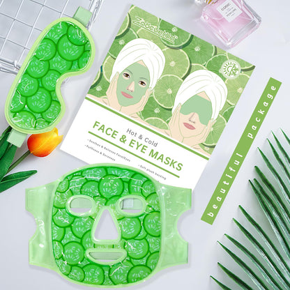 ZNÖCUETÖD Cold Face Eye Mask Ice Pack Reduce Facial Puff, Dark Circles, Hot Cold Compress Pack, Face SPA Gift for Woman Sleeping, Pressure, Headaches, Skin Care, Post Laser Cosmetic Care, Reversible