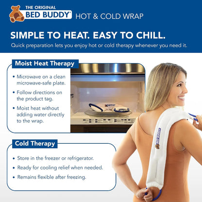 Carex Bed Buddy Heat Pad And Cooling Neck Wrap - Microwave Heating Pad For Sore Muscles - Cold Wrap Pack For Aches and Pain