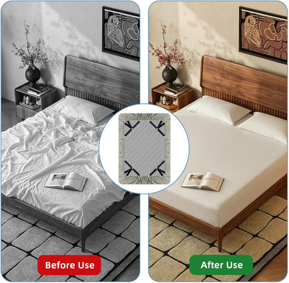 4PCS Adjustable Bed Sheet Holders, Elastic Mattress Sheet Fasteners Holder with Metal Clips for Hold Sheet, Mattress, Sofa, Couch, Table Cloth, (White)