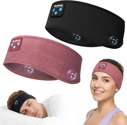Perytong 2 Pack Sleep Headphones, Sleeping Headphones | Bluetooth Headband with Ultra-Thin HD Stereo Speaker, Wireless Headphone for Sports, Insomnia, Yoga, Air Travel, Meditation