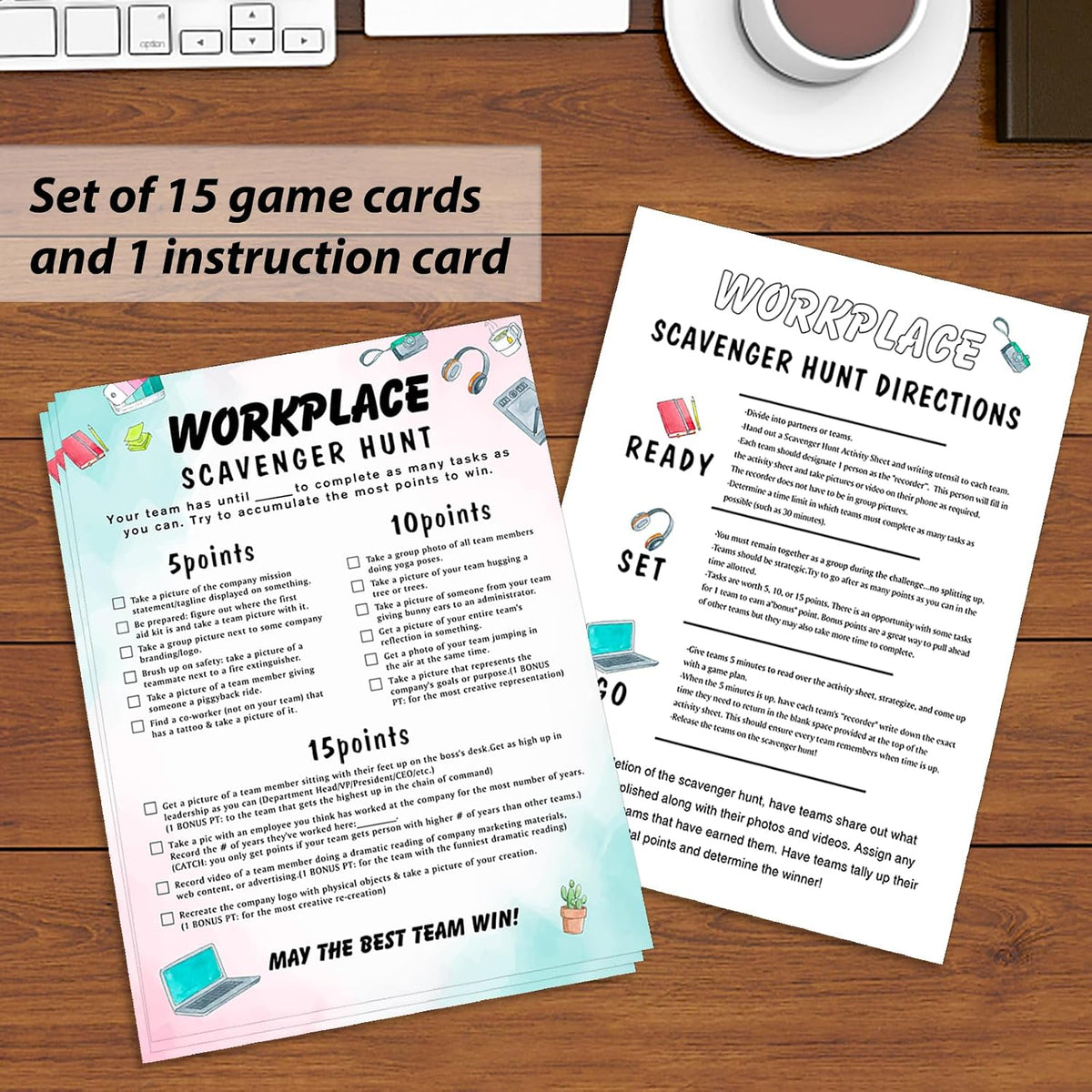 Work Party Photo Scavenger Hunt,Office Party Game & Ice Breaker Challenge,Workplace Scavenger Hunt,Team Building Games for Work Adults,Co-Worker Group Ice Breaker Game,Factory Team Building Game-Q5