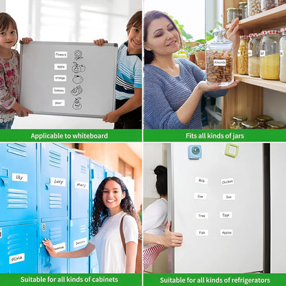 SVNOOC Dry Erase Stickers for Whiteboard Desk Refrigerator Home Office 4x6 in, Reusables Labels for Storage Bins (6 Pack)