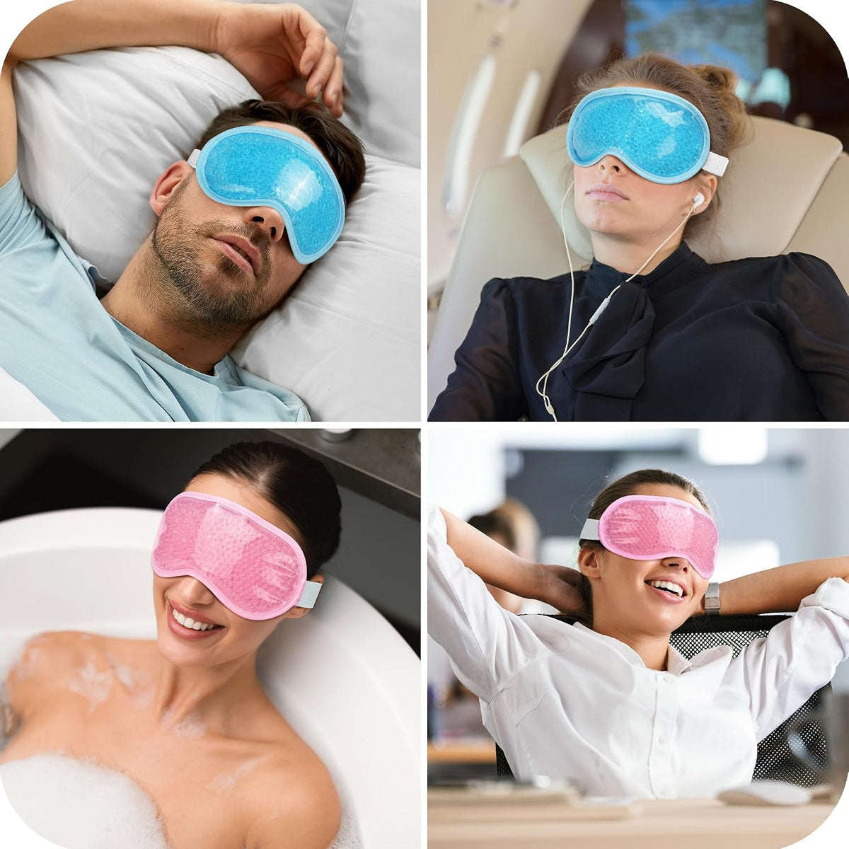 LotFancy Cooling Eye Mask, 2 Reusable Eye Ice Packs for After Surgery