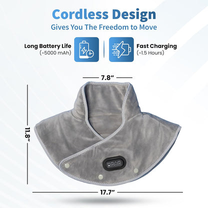 Callixe TheraWrap | Cordless Heating Pad for Neck, Shoulders, and Upper Back | Cervical Electric Massager with Instant Heat and Vibration for Pain Relief & Deep Relaxation | Ideal Gift for Mom & Dad