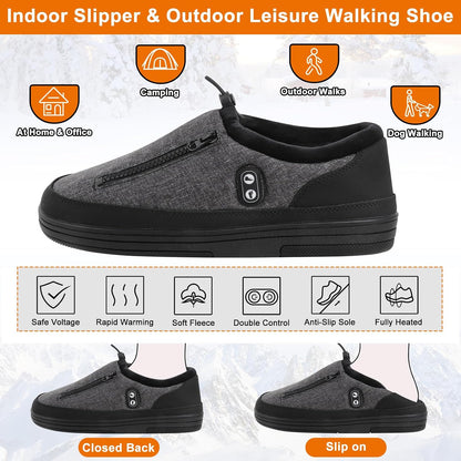Heated Slippers, Kamlif 4 Heating Levels Cordless Foot Warmers for Cold Feet, Cold Weather Cozy Slippers Warm-up Shoes Indoor House Shoes Outdoor Camping with 5000mAh Rechargeable Battery