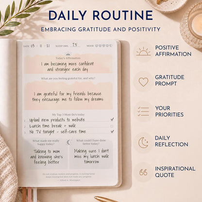 Premium Gratitude Journal for Men – 6 Month Guided Daily Prompts, Habit Tracker – Hardcover, 249 Pages, Lay Flat, 100gsm Paper – Mens Mindfulness Gifts, Mental Health, Self Mastery, Gift Boxed