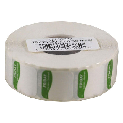 DayMark Safety Systems I132152 Day of The Week 3/4" Square Dissolvable Labels, Monday-Sunday, Label Dispenser Included (7,000 Labels)