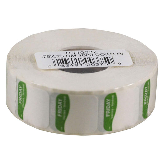 DayMark Safety Systems I132152 Day of The Week 3/4" Square Dissolvable Labels, Monday-Sunday, Label Dispenser Included (7,000 Labels)
