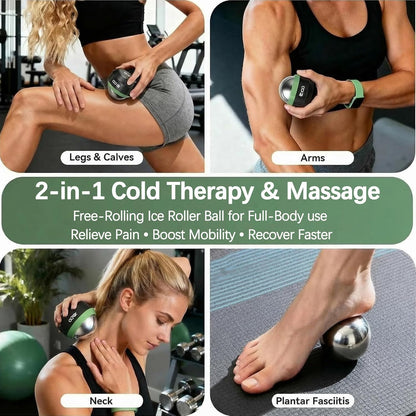 Massage Ice Roller Ball Cold & Heat Therapy Plantar Fasciitis Roller | Alleviating Shoulder, Arms, Back, Legs, Calves or Muscle Tension, Perfect for Workouts Relaxation