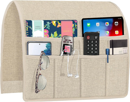 Joywell Remote Caddy Couch Remote Control Holder for Recliner Sofa Armrest Organizer Non Slip Arm Chair Caddie with 6 Pocket Storage for Magazine, Tablet, Phone, iPad, Black