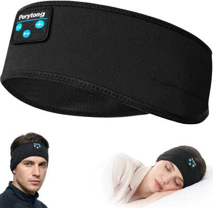 Perytong Sleeping Headphones Bluetooth Headband, Soft Long Time Play Sleeping Headsets with Built in Speakers Perfect for Workout,Running,Yoga,Travel, Darkgray
