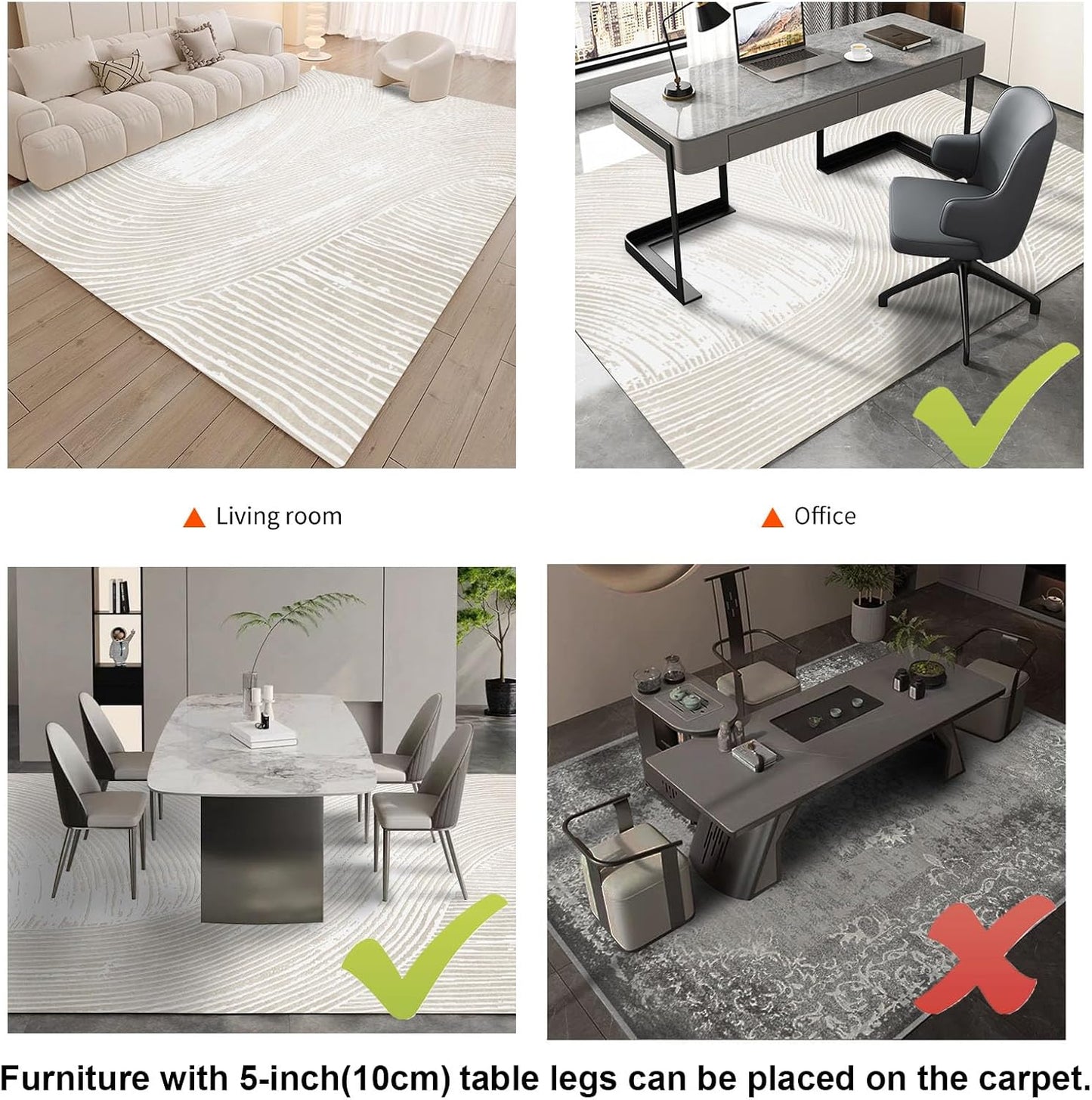 Electric Heated Carpet 35x55in Soft Plush Heating Rug 450W CX | Instant Warmth in 30s, 60 Heat Levels 12h Timer, Energy Efficient Safety Protection Ideal for Home Office Playroom 120V