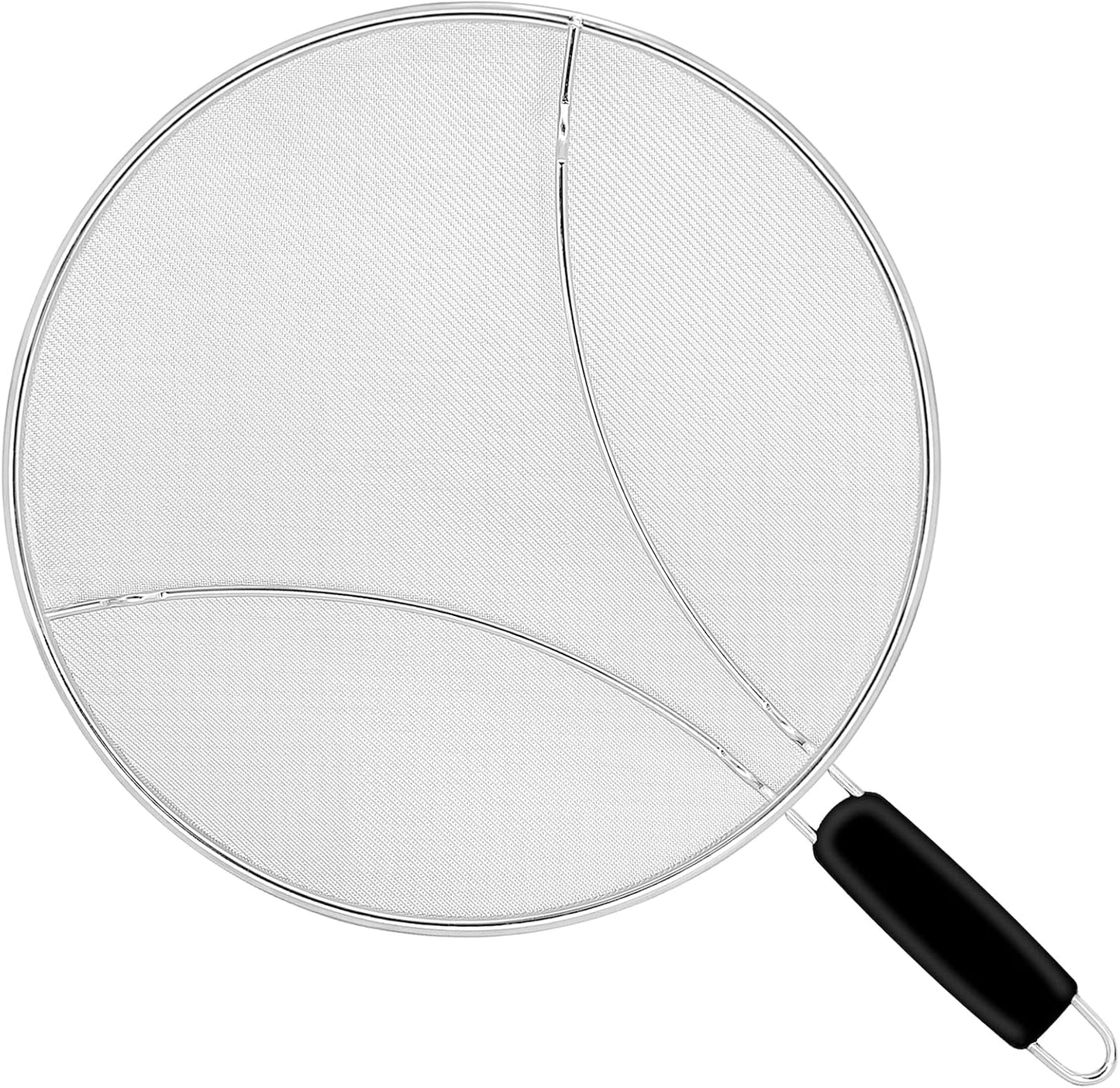 11 Inch Grease Splatter Screen for Frying Pan, Stainless Steel Fine Mesh Oil Splash Guard to Prevent Burns & Keep Kitchen Clean