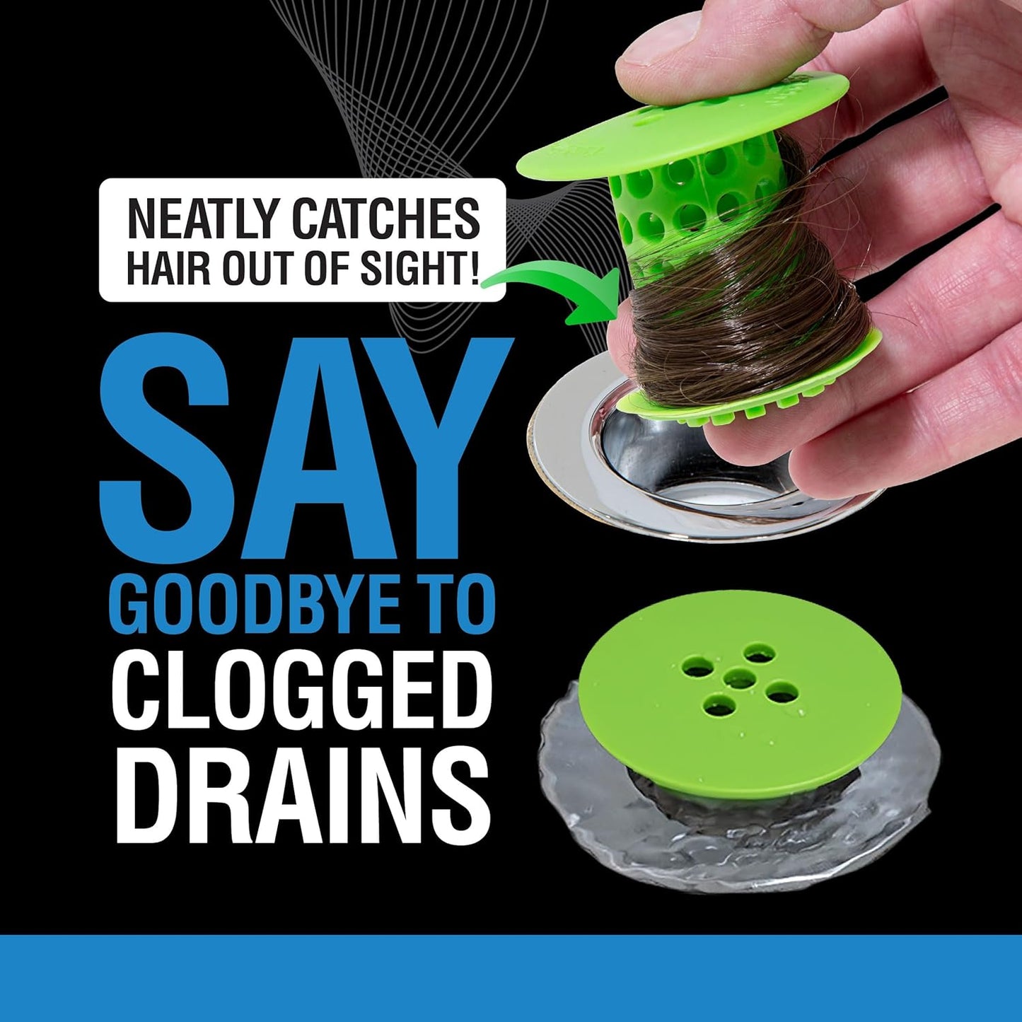 TubShroom Bathtub Drain Hair Catcher – in-Drain Tub Strainer & Clog Prevention Protector, Fits Standard 1.4”–1.75” Tub Drains, Easy Clean, Captures Human & Pet Hair Out of Sight (Gray)