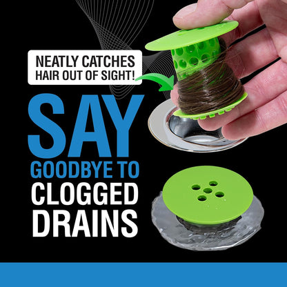 TubShroom Bathtub Drain Hair Catcher – in-Drain Tub Strainer & Clog Prevention Protector, Fits Standard 1.4”–1.75” Tub Drains, Easy Clean, Captures Human & Pet Hair Out of Sight (Gray)