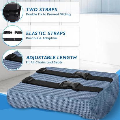 Lumbar Support Pillow for Office Chair, Back Support, Memory Foam, Grey | Improve Sitting Posture & Back Pain Relief. Lumbar Pillow Fits Office, Gaming & Car Chairs with Adjustable Dual Straps